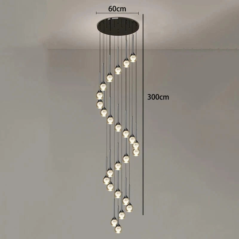 25 heads / Warm White Lustre plafond haut | Goutte d'eau en cascade