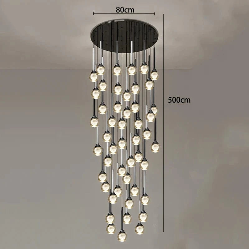 48 heads / Warm White Lustre plafond haut | Goutte d'eau en cascade