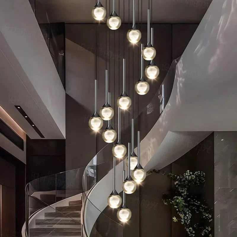 Lustre plafond haut | Goutte d'eau en cascade