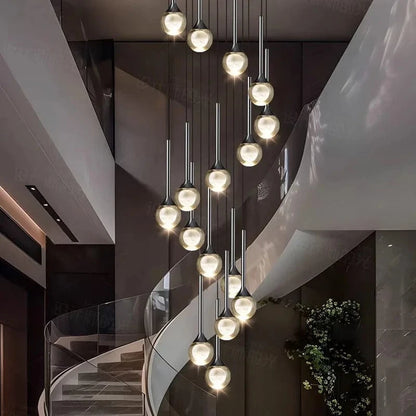 Lustre plafond haut | Goutte d'eau en cascade