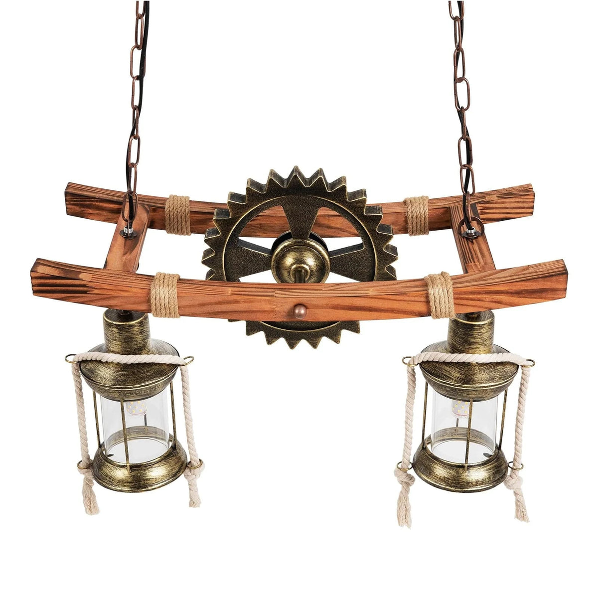 Brown / GERMANY Lustre rétro-industriel 2 têtes