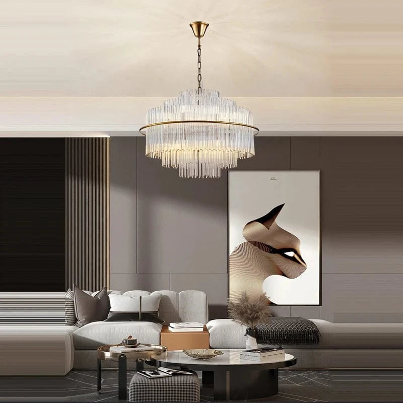 Lustre rond en cristal