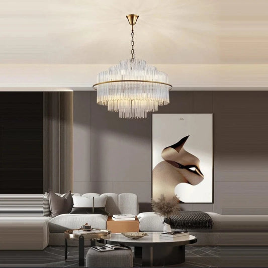 Lustre rond en cristal