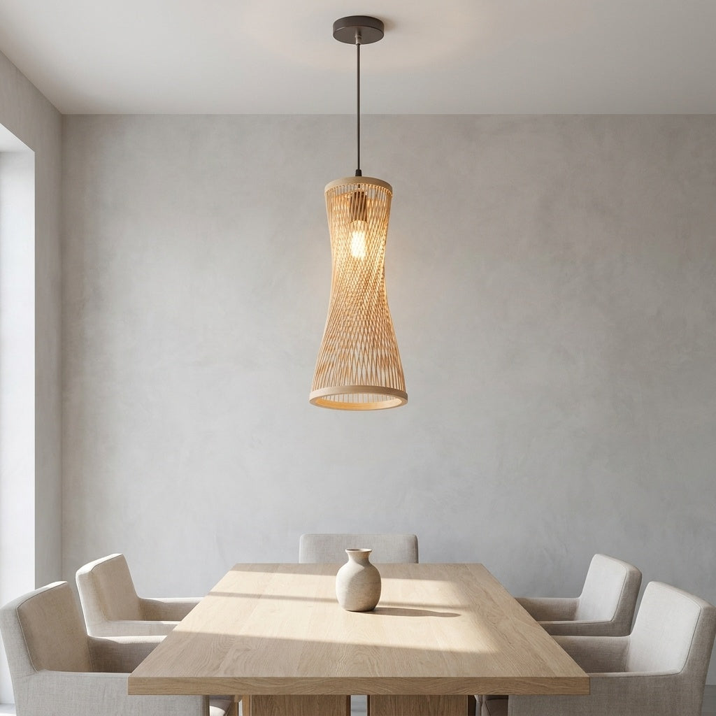 lustre rotin atmosphera Noir