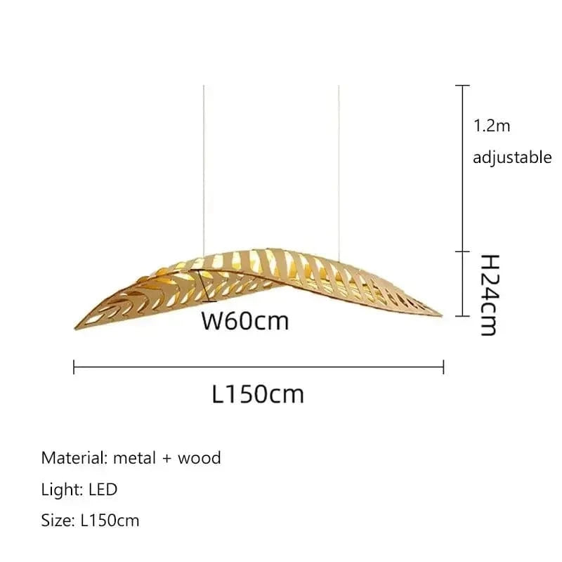 LONGUEUR 150 CM Lustre suspendu bois