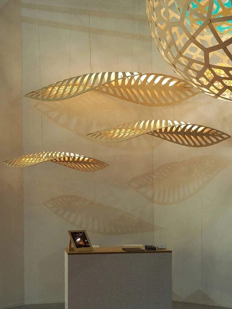 Lustre suspendu bois