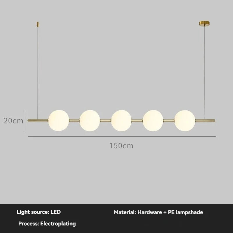 Gold L150cm / Warm light  3000K Lustre suspension barre à boules