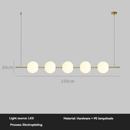 Gold L150cm / Warm light  3000K Lustre suspension barre à boules