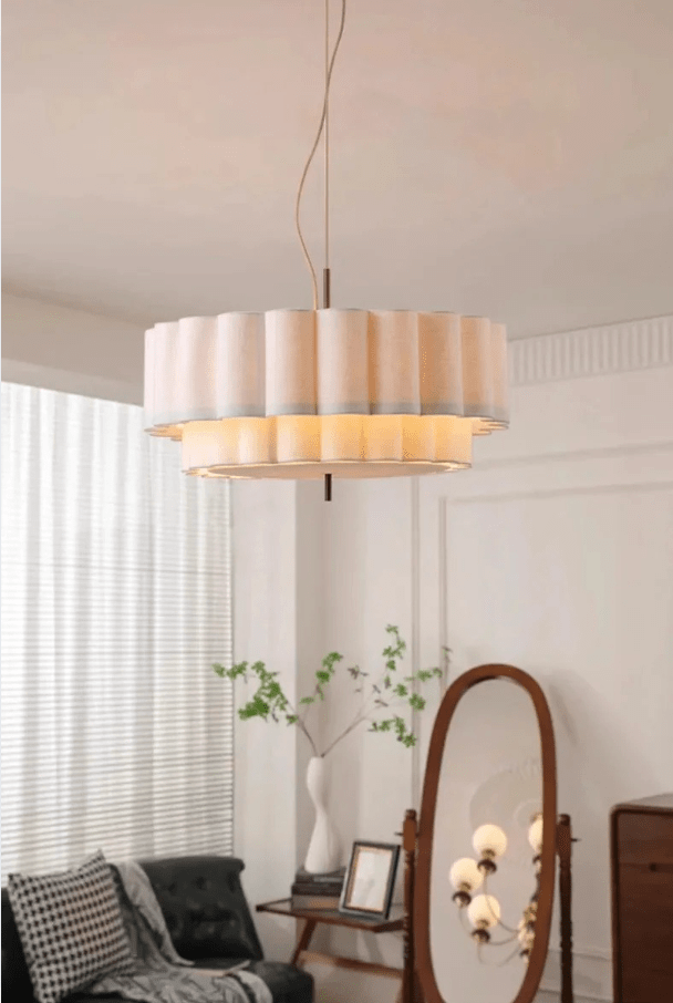 Lustre tissu avec abat-jour