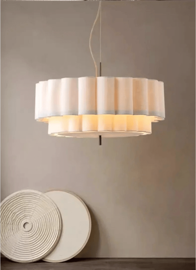 Lustre tissu avec abat-jour