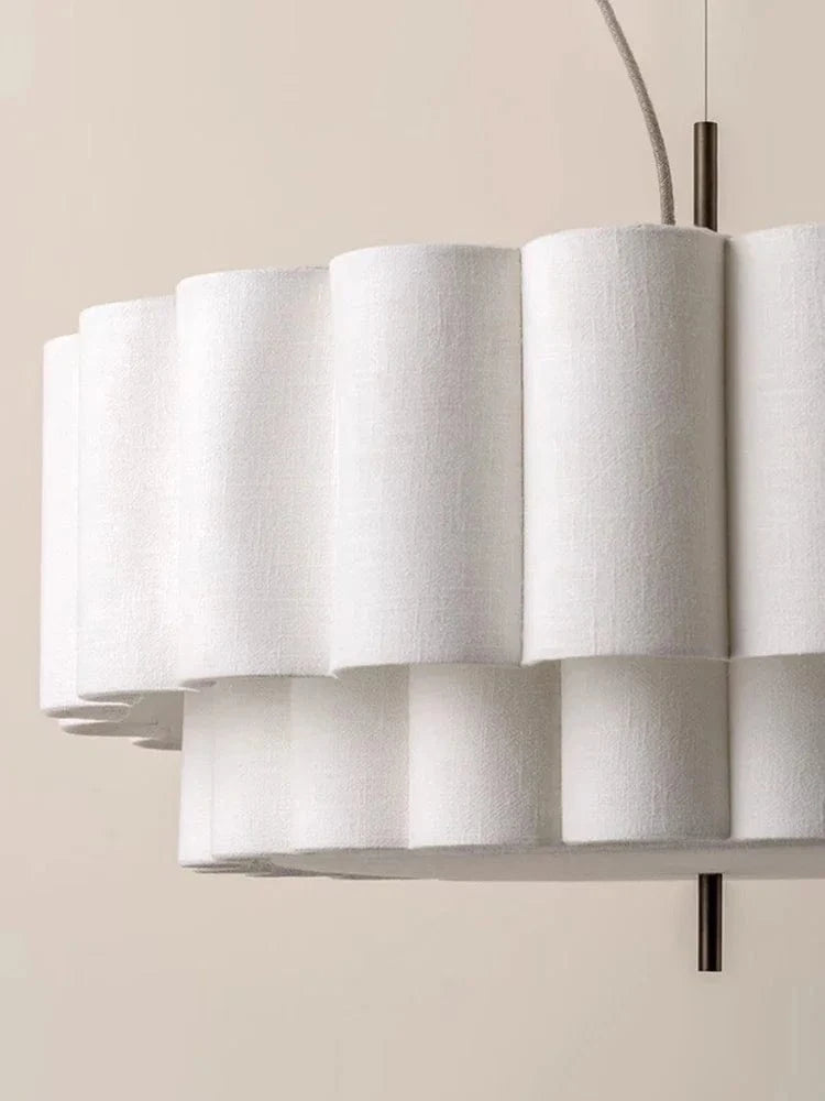 Lustre tissu avec abat-jour