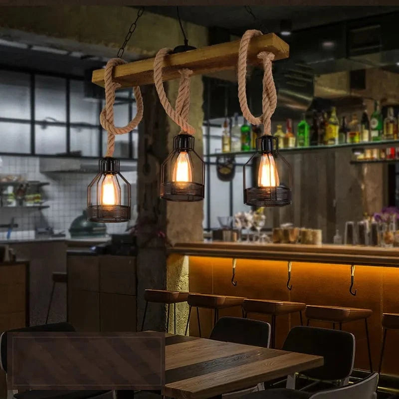 Lustre triple rétro-industriel