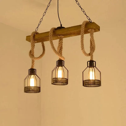 Type A no bulb / CHINA Lustre triple rétro-industriel