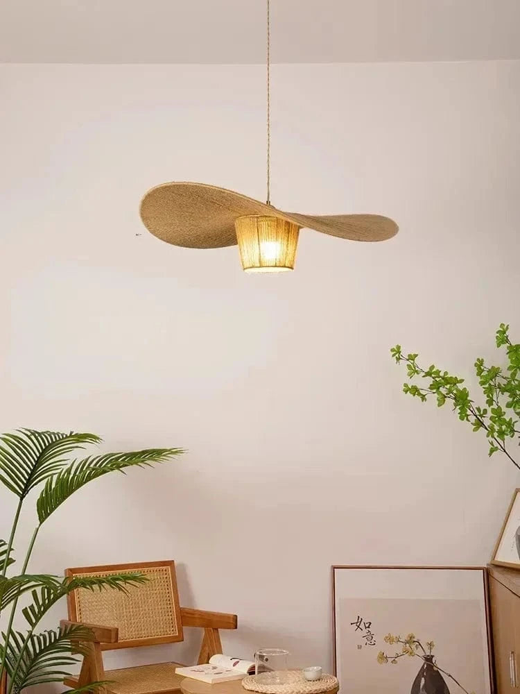 Lustre vertige en corde de chanvre