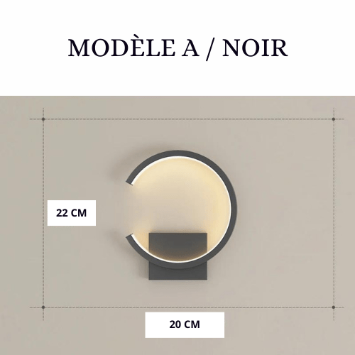 MODÈLE A / NOIR / BLANC CHAUD Applique murale led design