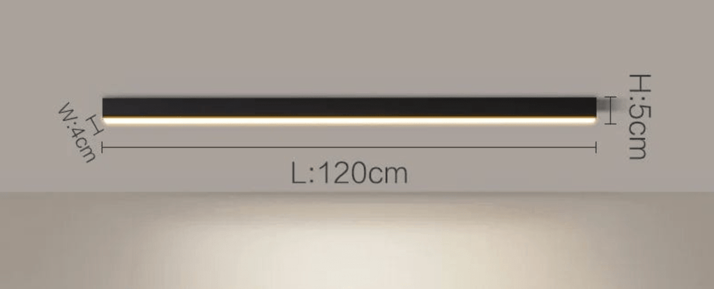NOIR 120 CM / LUMIÈRE CHAUDE (3000K) Plafonnier barre led