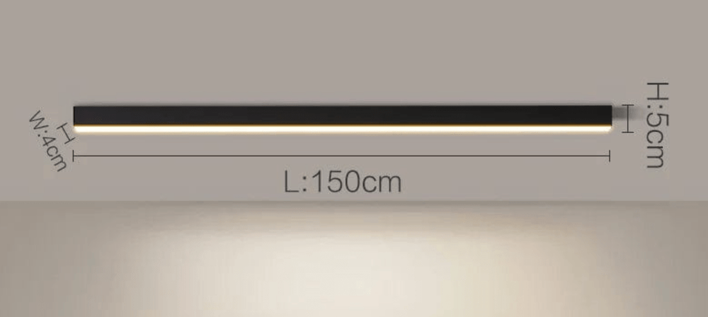 NOIR 150 CM / LUMIÈRE CHAUDE (3000K) Plafonnier barre led
