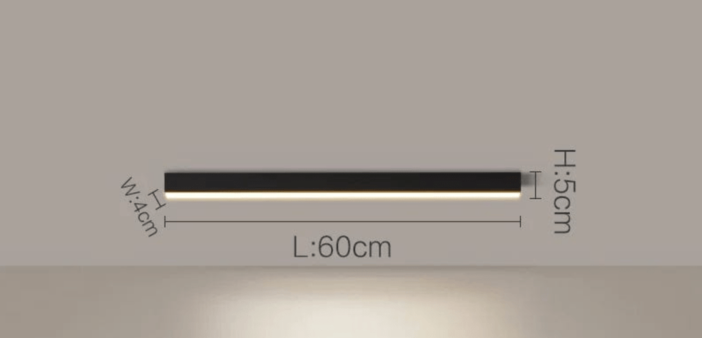 NOIR 60 CM / LUMIÈRE CHAUDE (3000K) Plafonnier barre led