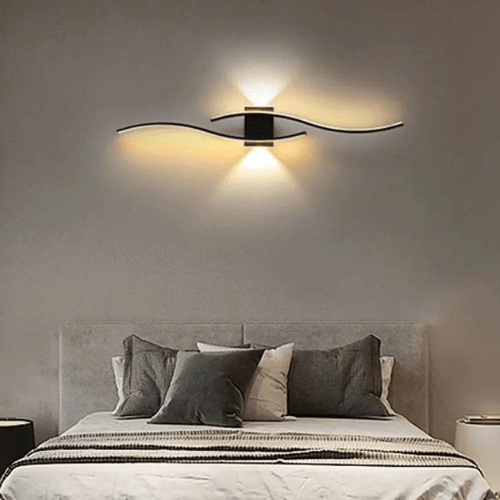 NOIR 80 CM / LUMIÈRE NEUTRE Applique murale salon led design