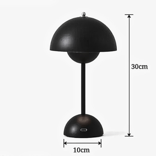 NOIR Lampe champignon sans fil