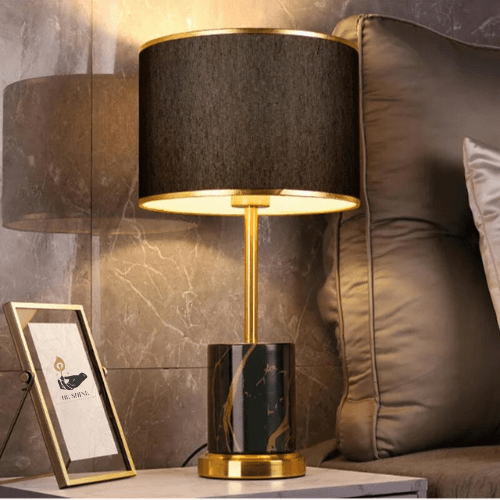 NOIR Lampe de chevet marbre