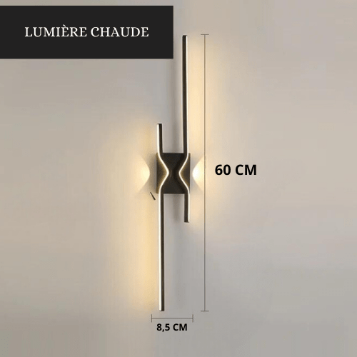 NOIR / LUMIÈRE CHAUDE Applique murale led interieur