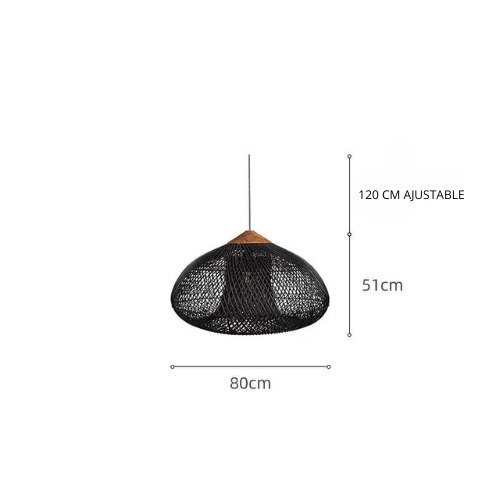 NOIR Suspension rotin 80 cm