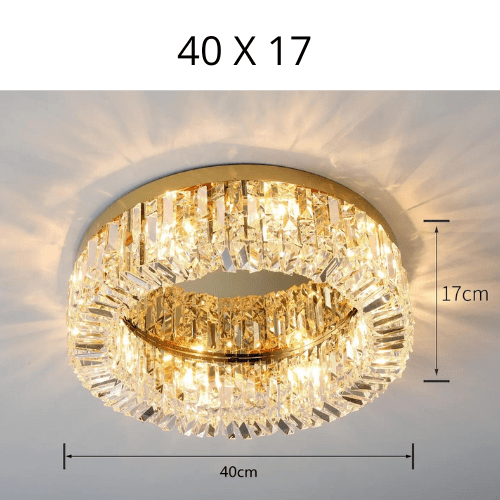 OR 40CM ( 5 LED ) / LUMIÈRE CHAUDE 3500K Plafonnier cristal led