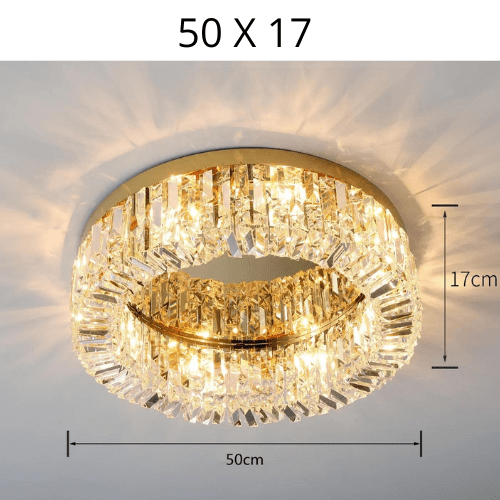 OR 50CM  ( 6 LED ) / LUMIÈRE CHAUDE 3500K Plafonnier cristal led