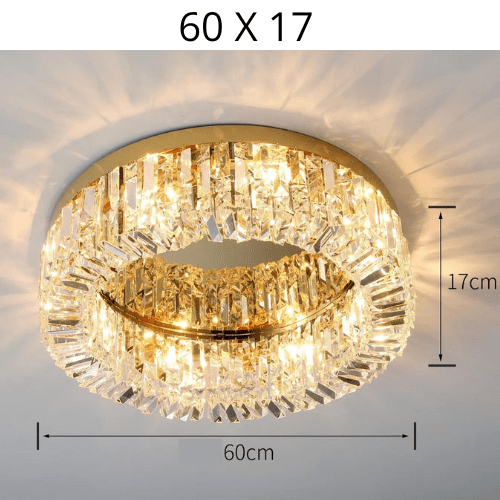 OR 60CM ( 8 LED ) / LUMIÈRE CHAUDE 3500K Plafonnier cristal led