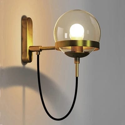 OR / AMBRE Applique globe boule de verre