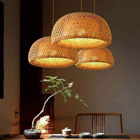 Lustre en rotin naturel