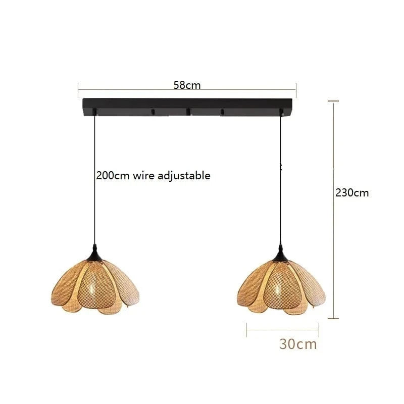 2 Heads / 4W(MAX60W) Petite suspension en tissu | Flora