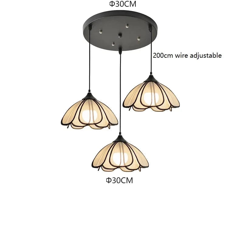 3 Heads 3 / 4W(MAX60W) Petite suspension en tissu | Flora