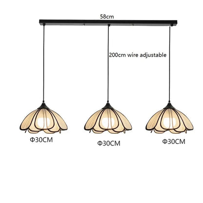 3 Heads 4 / 4W(MAX60W) Petite suspension en tissu | Flora