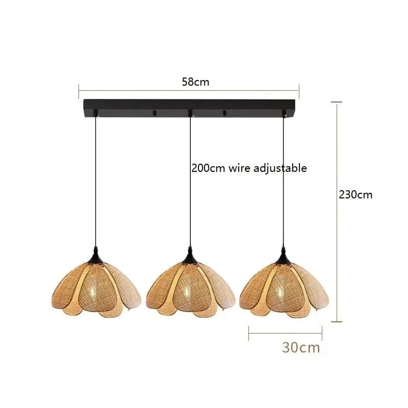 3 Heads / 4W(MAX60W) Petite suspension en tissu | Flora