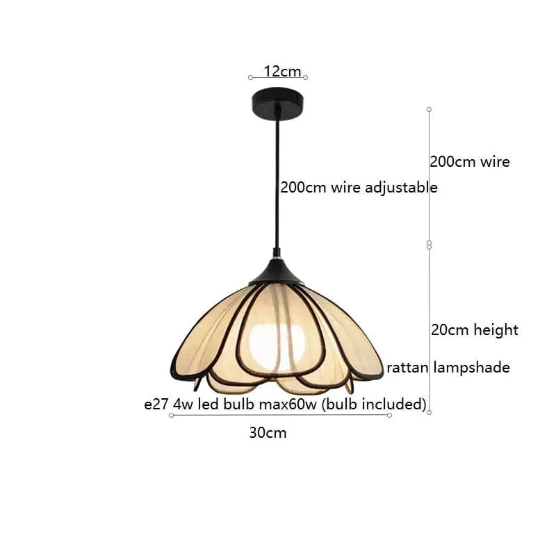 30cm 1 / 4W(MAX60W) Petite suspension en tissu | Flora