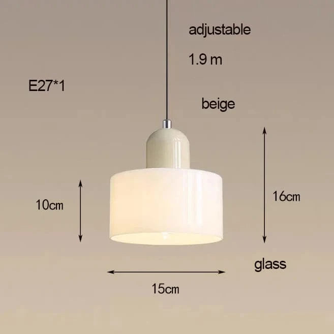 BLANC Petite suspension en verre