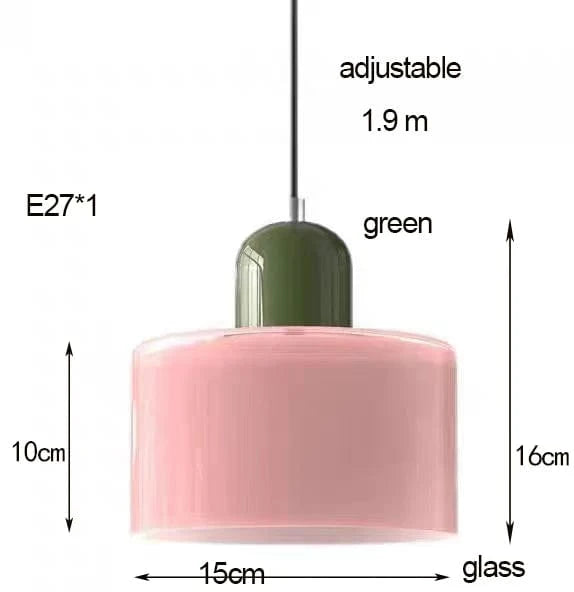 ROSE Petite suspension en verre