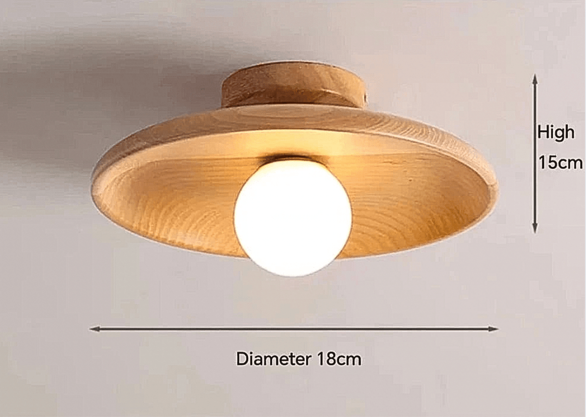 BOIS NEUTRE 18 CM / LUMIÈRE FROIDE Plafonnier bois scandinave