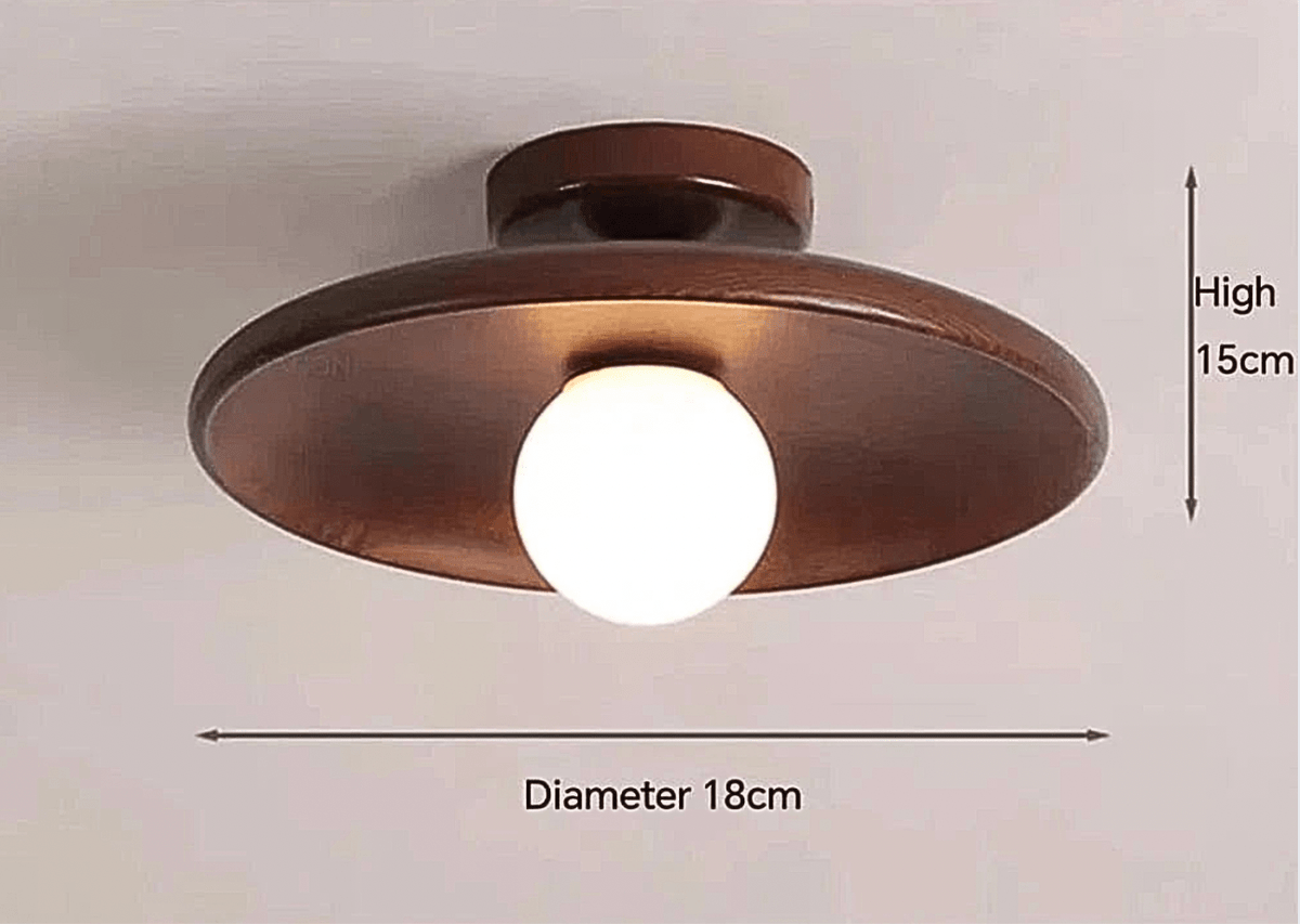 BOIS NOYER 18 CM / SANS AMPOULE Plafonnier bois scandinave