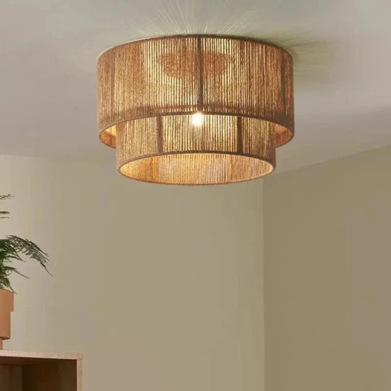 Plafonnier en corde de chanvre