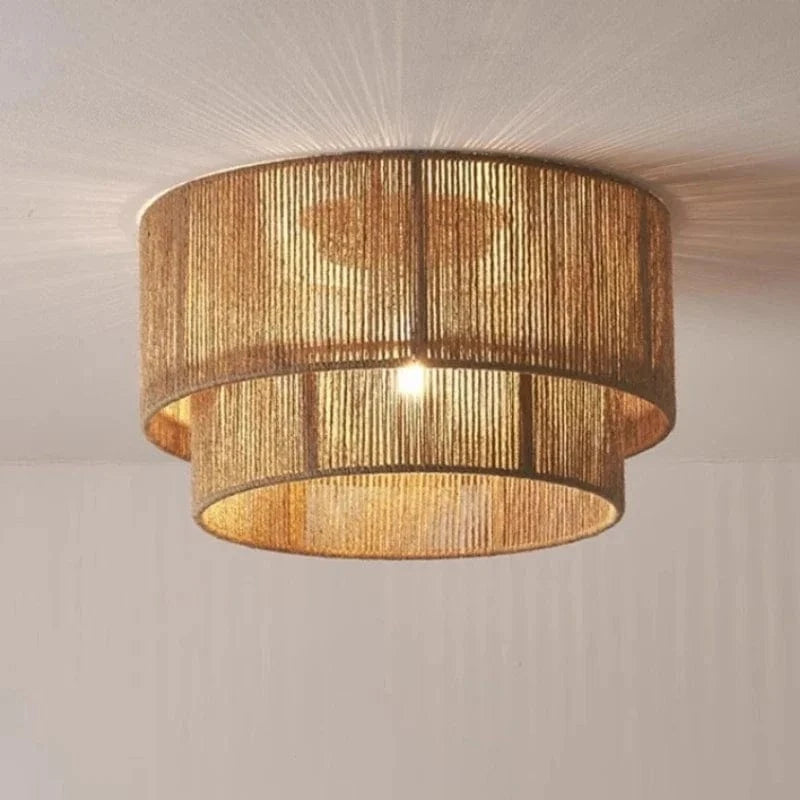 Plafonnier en corde de chanvre
