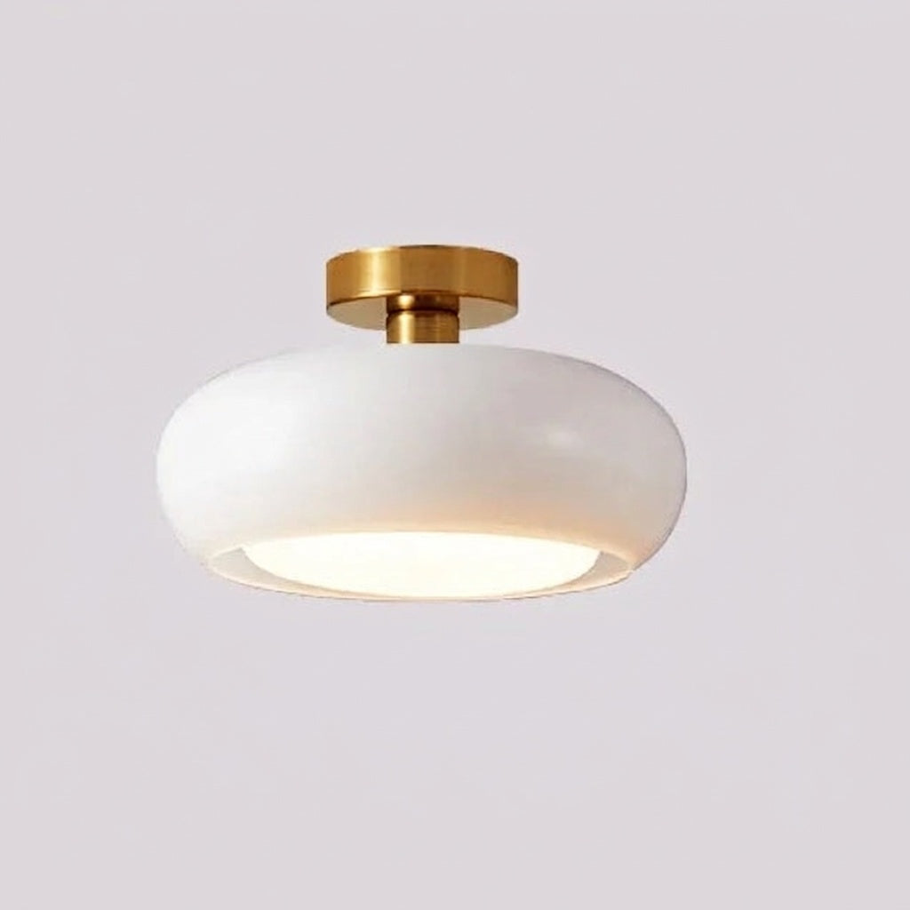 Plafonnier en verre orange style Bauhaus BLANC A / LUMIÈRE CHAUDE