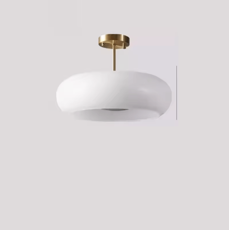 BLANC B 40 CM / LUMIÈRE CHAUDE Plafonnier en verre orange style Bauhaus