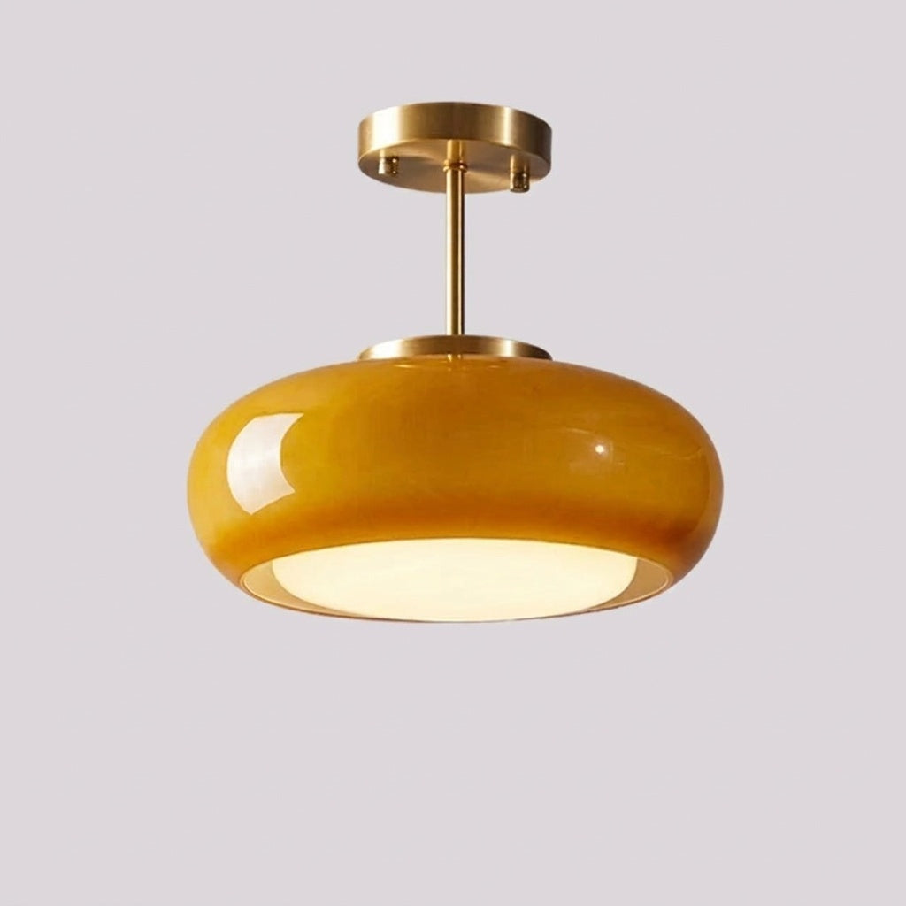 Plafonnier en verre orange style Bauhaus JAUNE B / LUMIÈRE FROIDE
