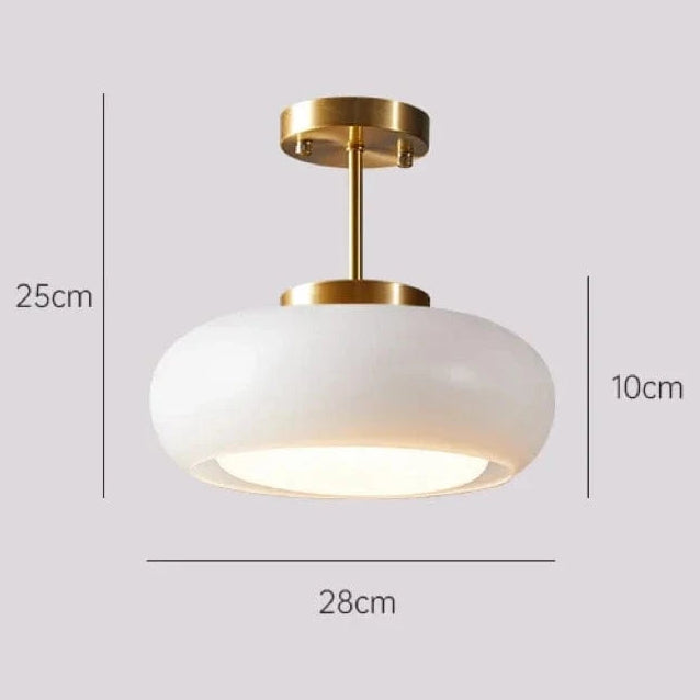 White B / Cold White Plafonnier en verre orange style Bauhaus