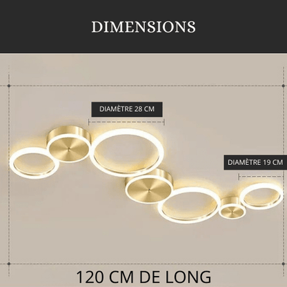 Plafonnier led doré