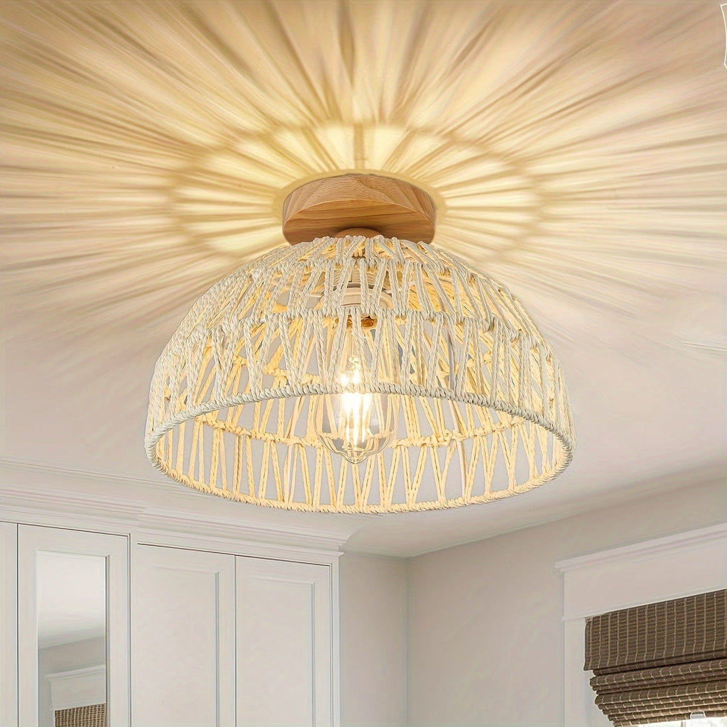 COULEUR BLANC Plafonnier tressé
