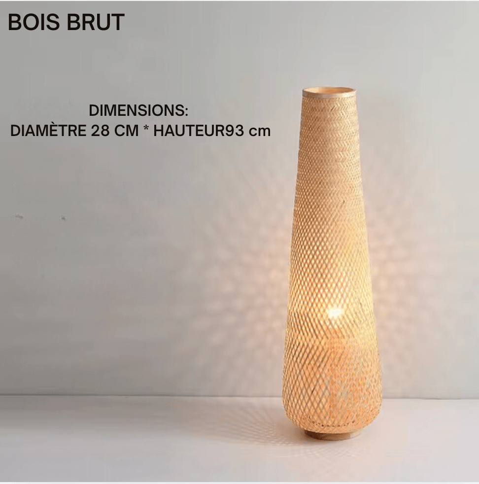 ROTIN BRUT / LUMIÈRE FROIDE Lampe sur pied osier